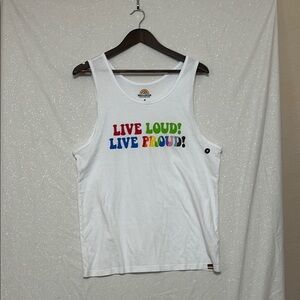 NWOT Hollister White Tank Top - Live Loud! Live Proud!